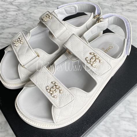 chanel black and white sandals|chanel velcro sandals 2021.